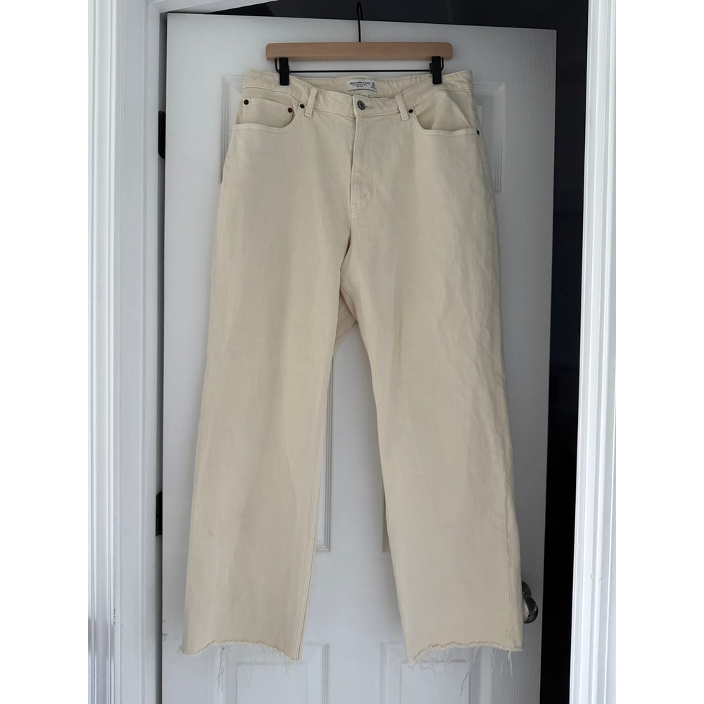 Abercrombie Womens 90s Relaxed High Rise Ercu Preppy Neutral Cleangirl - Picture 2 of 4